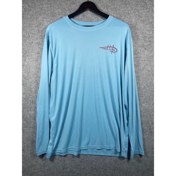 reel life Other - Reel Life Mens Blue American Flag Fishing Performance Shirt Long Sleeve XL